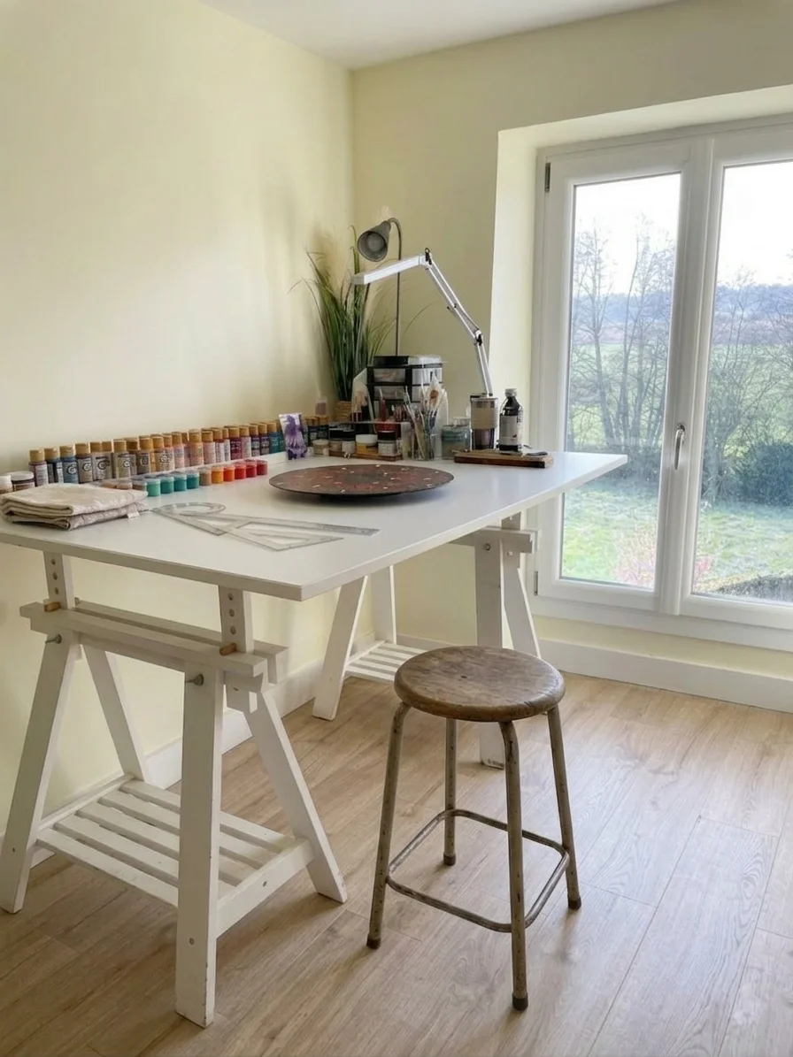 Atelier de peinture artisanale et outils de creation de tableaux mandalas