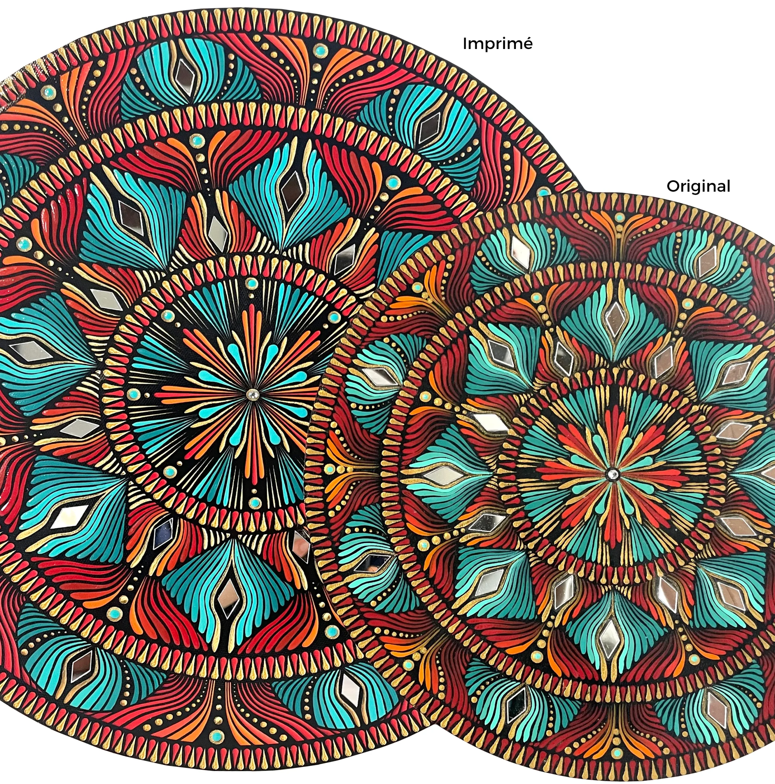 Comparaison des tableaux Mohawks originaux et imprimés.